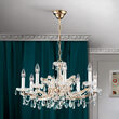 Candelabru clasic cristal Aur 24k 8xE14/40W, Maria Theresia-A LU 2211/8 MT Gold Orion